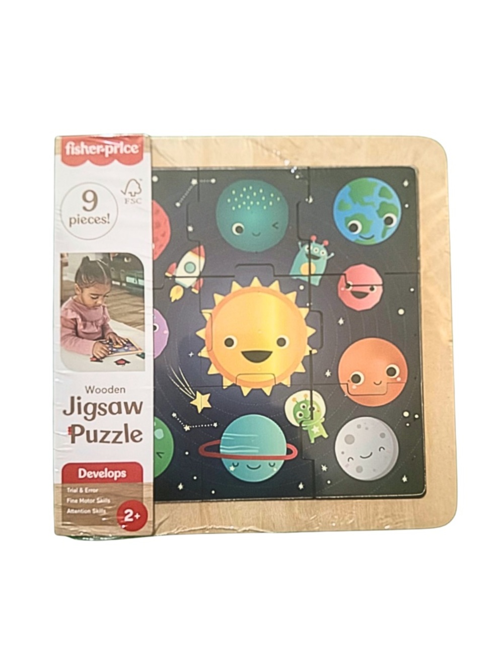 🐛 Wooden First Puzzle Set Baby Toddler Colorful Puzzle Bundle Zoo Space NIP - Picture 3 of 6